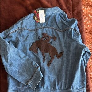 Women's Denim Jacket with Western Embroidery